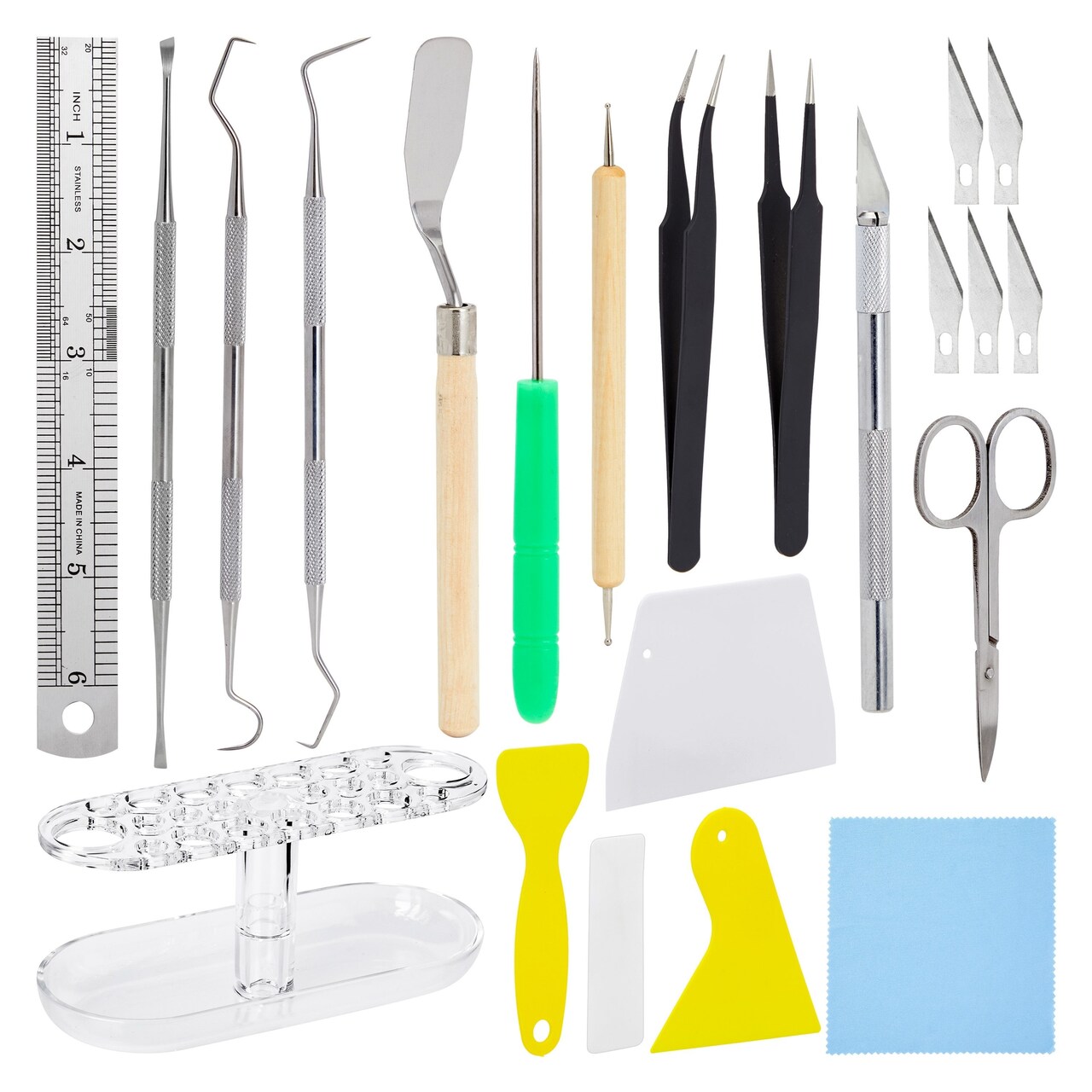 Craft Weeding Tools for Vinyl, 22-Piece Kit with Acrylic Stand